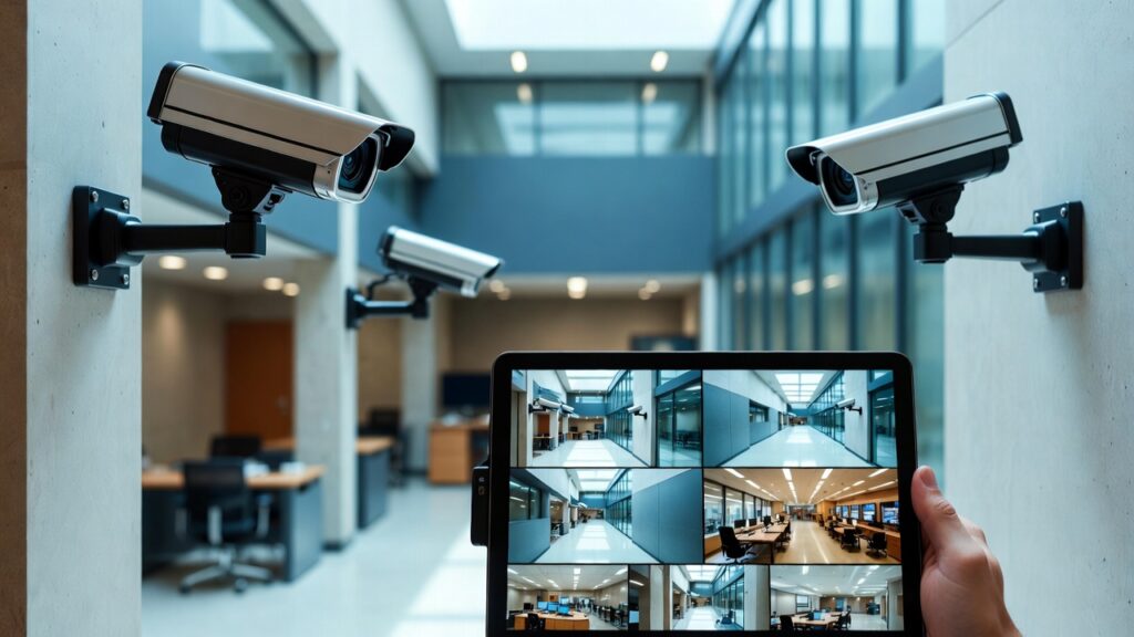 Camera watching hall security